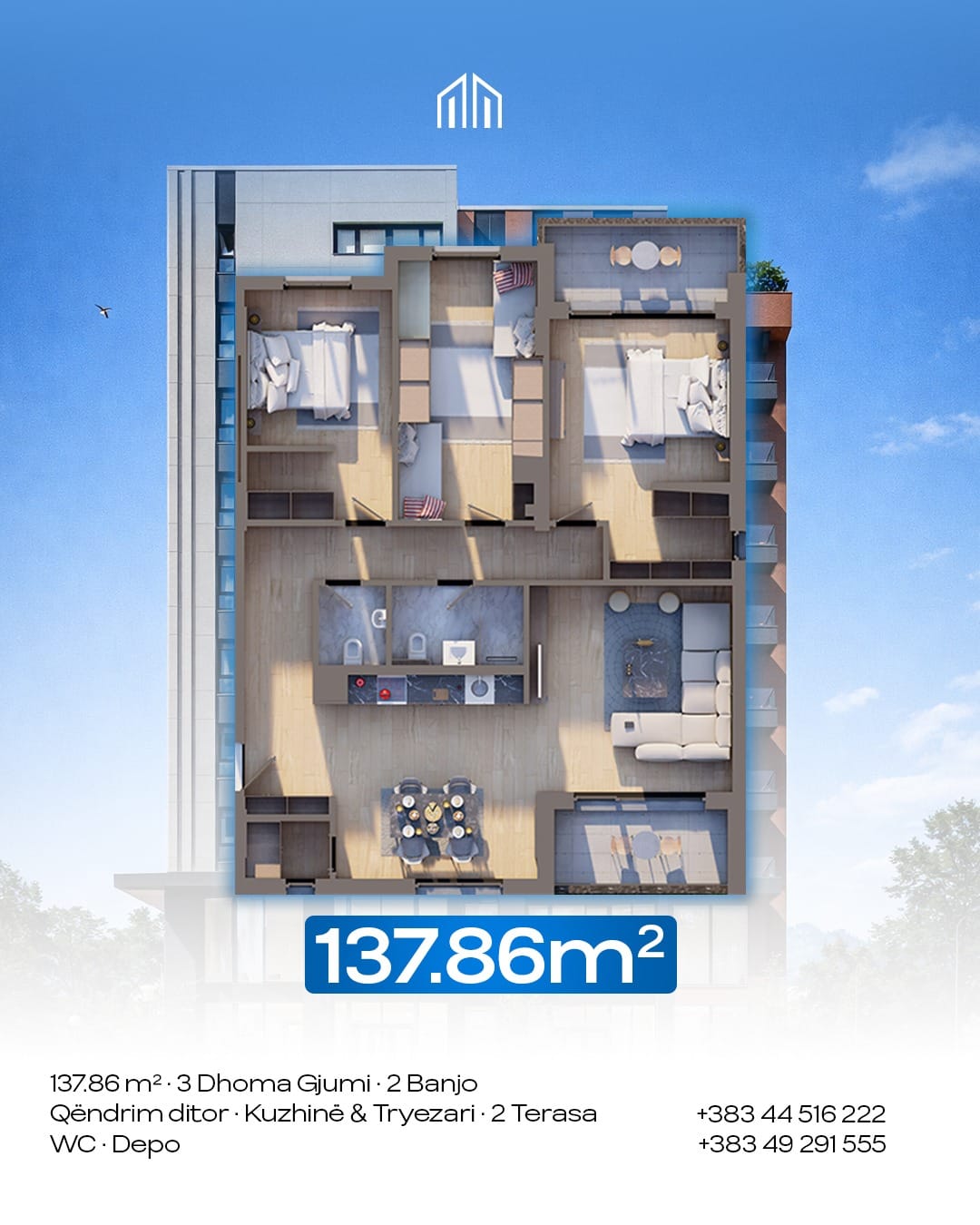 Penthouse 137m2 #PerShitje ne Lagjen e Spitalit - Image 2